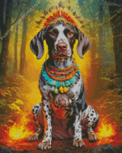 Tribal German Shorthaired Pointer Diamond Painting