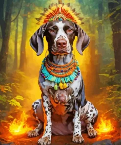 Tribal German Shorthaired Pointer Diamond Painting