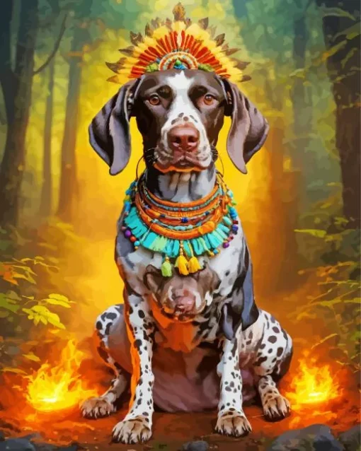 Tribal German Shorthaired Pointer Diamond Painting