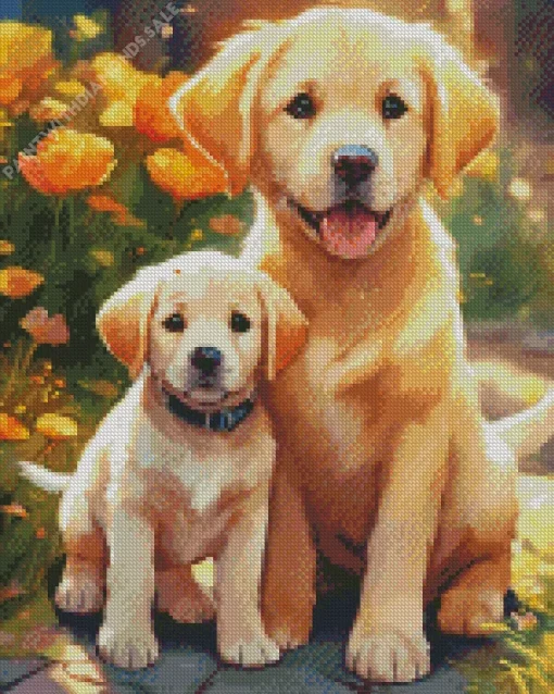 Two Golden Retrievers Diamond Painting