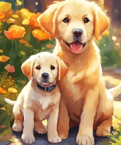 Two Golden Retrievers Diamond Painting