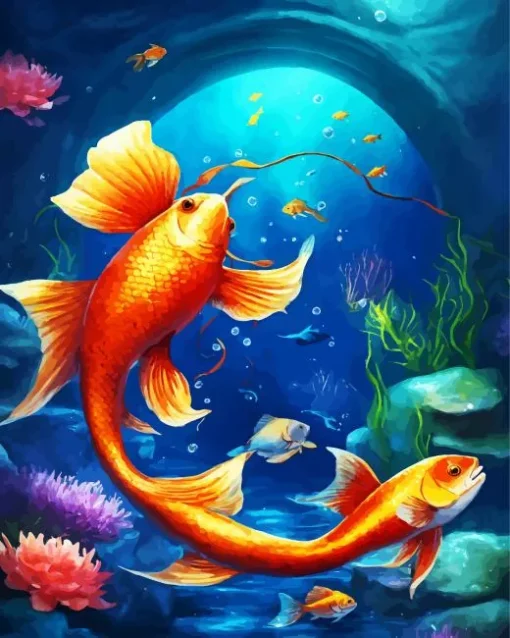 Two Koi Fish Diamond Painting