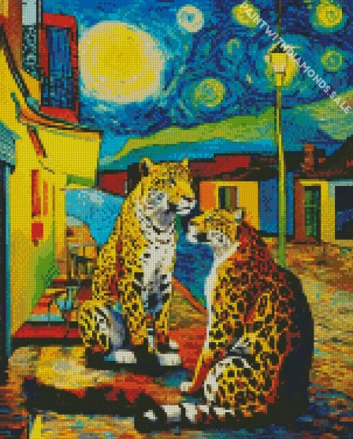 Van Gogh Jaguars Diamond Painting