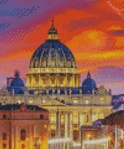 Vatican At Night Diamond Painting