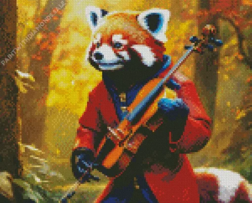 Violonist Red Panda Diamond Painting