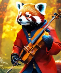 Violonist Red Panda Diamond Painting