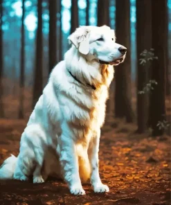 White Great Pyrenees Diamond Painting