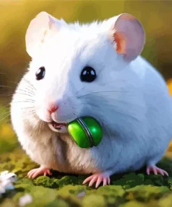 White Hamster Diamond Painting