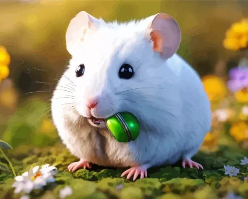 White Hamster Diamond Painting