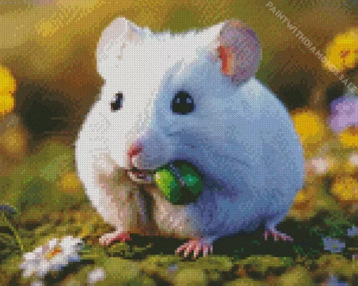 White Hamster Diamond Painting