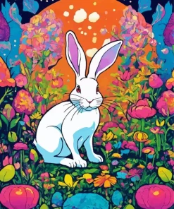 White Hare Diamond Painting