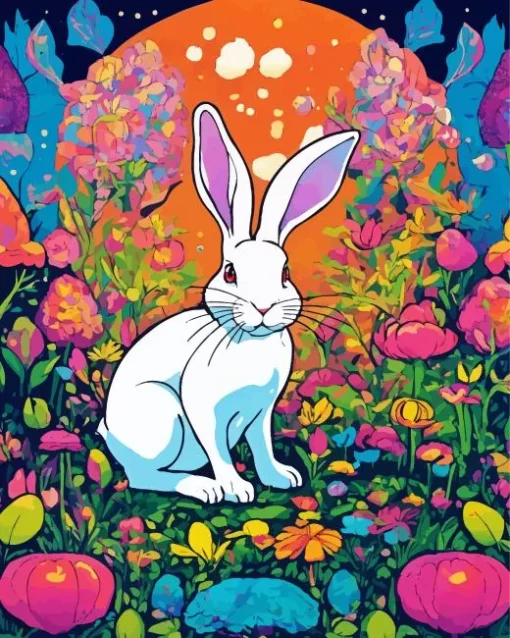 White Hare Diamond Painting