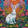 White Hare Diamond Painting