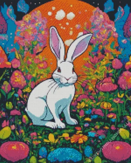 White Hare Diamond Painting