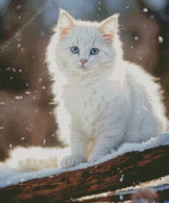 White Himalayan Cat Diamond Painting