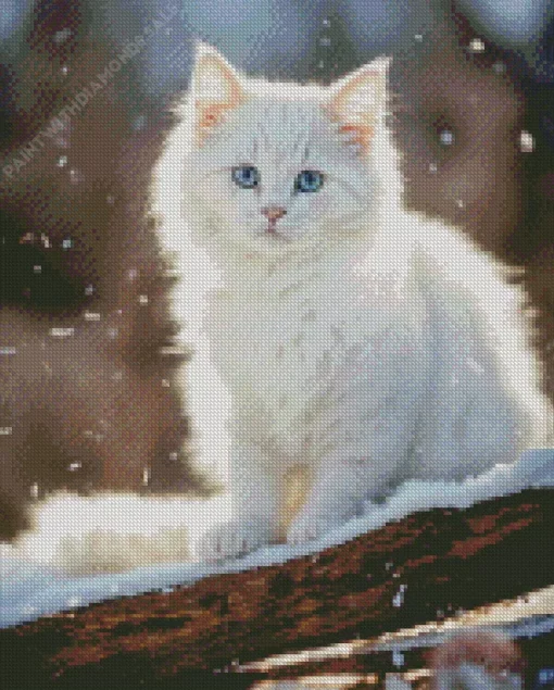 White Himalayan Cat Diamond Painting