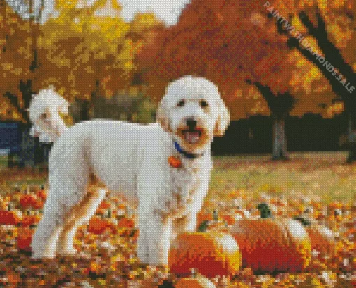 White Labradoodle Diamond Painting