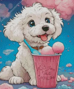 White Maltese Dog Diamond Painting