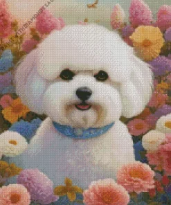 White Zuchon Dog Diamond Painting