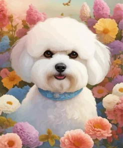 White Zuchon Dog Diamond Painting