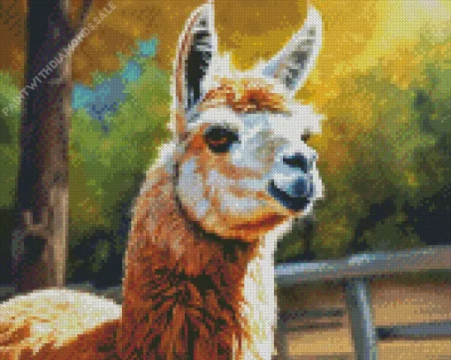 White Face Alpaca Diamond Painting