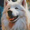 White Japanese Spitz Diamond Painting