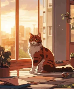 Window Calico Cat Diamond Painting