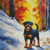 Winter Rottweiler Diamond Painting