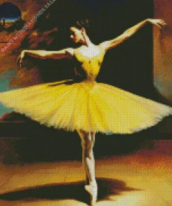 Yellow Ballet Girl Diamond Painting