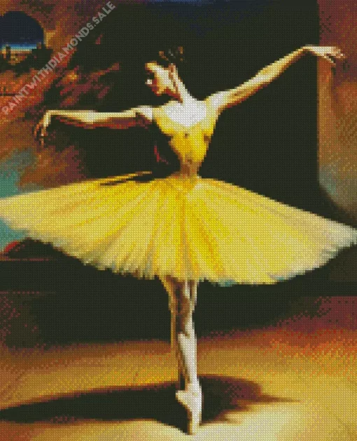 Yellow Ballet Girl Diamond Painting