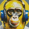 Yellow Dj Monkey Diamond Painting