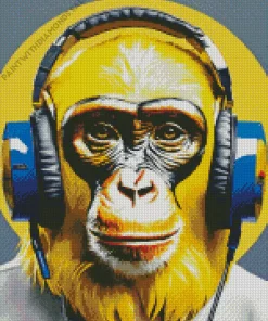 Yellow Dj Monkey Diamond Painting