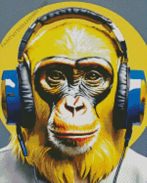 Yellow Dj Monkey Diamond Painting