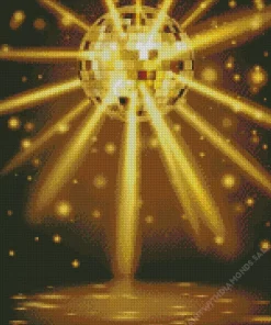 Aesthetic Golden Disco Ball Diamond Painting