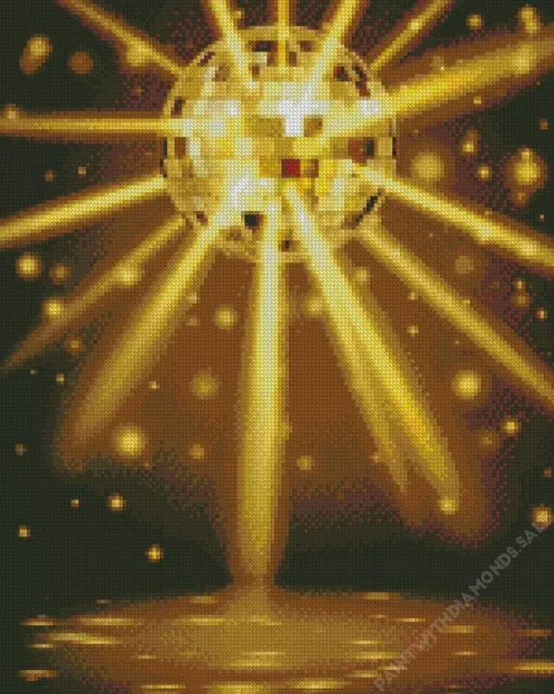 Aesthetic Golden Disco Ball Diamond Painting