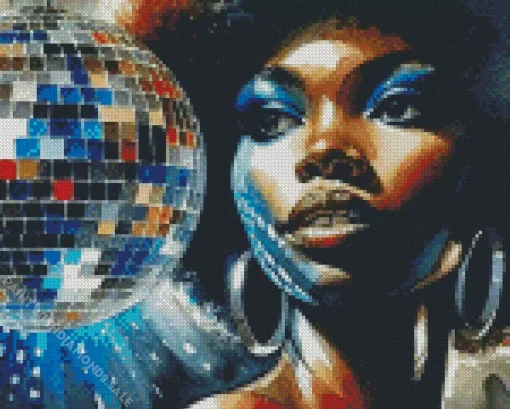 Afro Disco Ball Diamond Painting