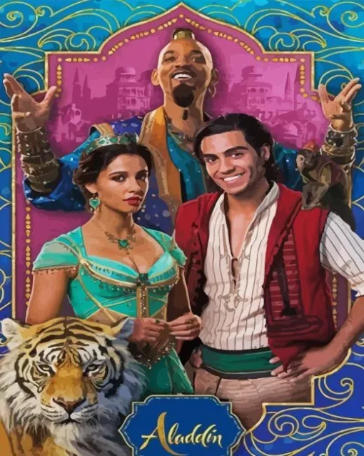 Aladdin And Jasmine Poster Diamond Painting