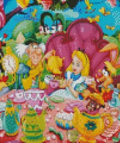 Alice In Wonderland All Characters Diamond With Numbers