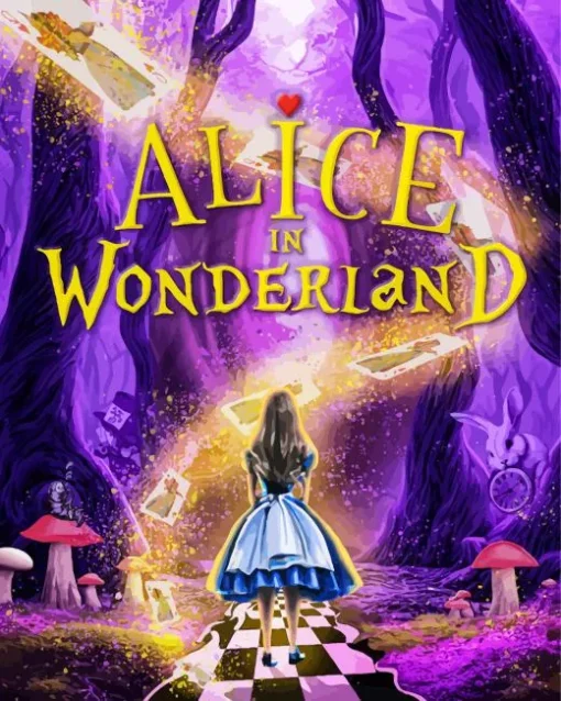 Alice In Wonderland Film Poster Diamond With Numbers