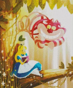 Alice With cheshire cat Diamond Paintings