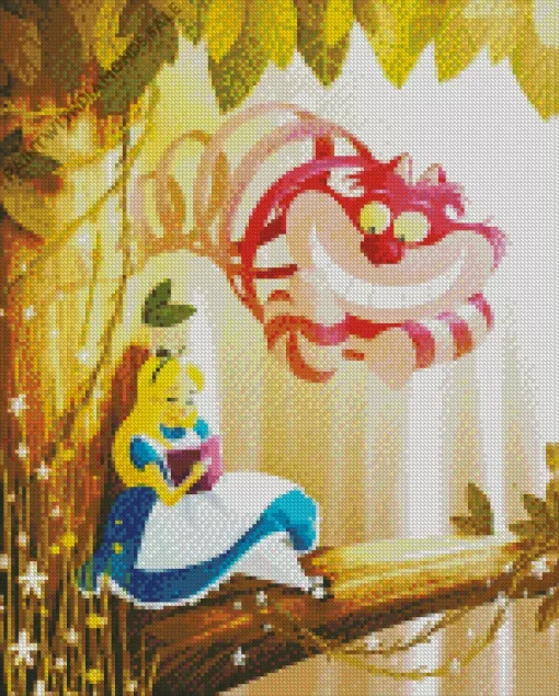 Alice With cheshire cat Diamond Paintings