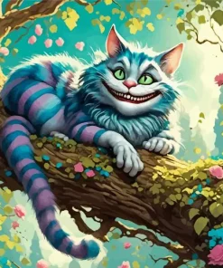 Alice in wonnderland cheshire cat on tree Diamond By Numbers