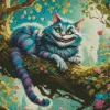 Alice in wonnderland cheshire cat on tree Diamond Paintings