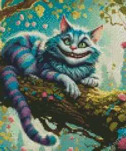 Alice in wonnderland cheshire cat on tree Diamond Paintings