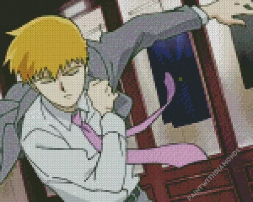 Arataka Reigen In Mob Psycho 100 Diamond Painting