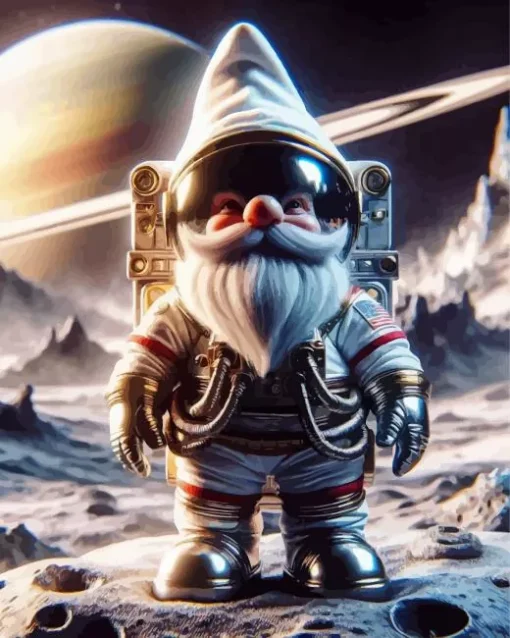 Astronaut Gnome Diamond With Numbers