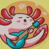 Axolotl playing guitar Diamond With Numbers