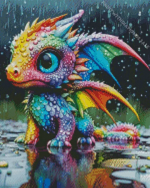 Baby rainbow dragon Diamond Paints