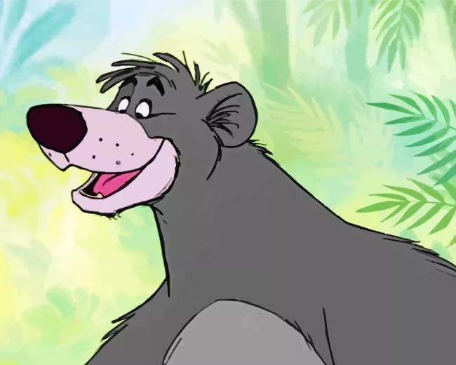 Baloo character Diamond With Numbers Baloo Character Diamond Painting