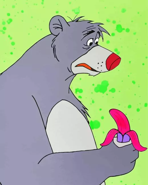 Baloo in TaleSpin Diamond With Numbers Baloo In TaleSpin Diamond Painting